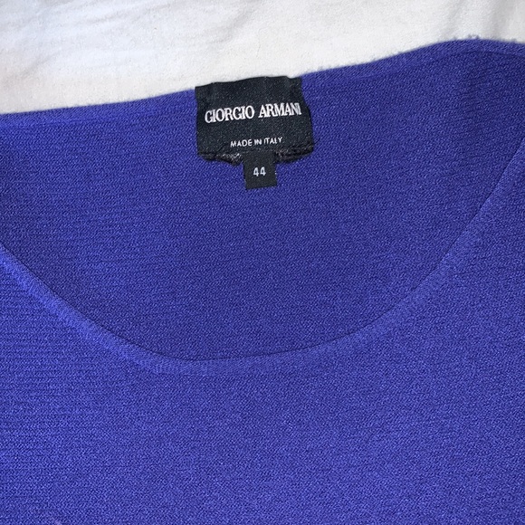 COPY - Giorgio Armani short sleeve top cobalt purple 44 fits small - Picture 2 of 4